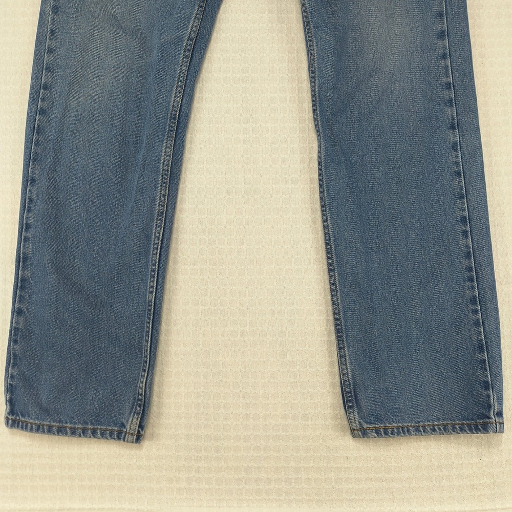 Levis 505 Mens Straight Fit Blue Denim Jeans 36x32 Medium Wash Zip Fly Classic - Picture 3 of 16